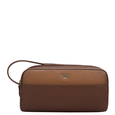 Wax Leather Vanity Pouch - Espresso
