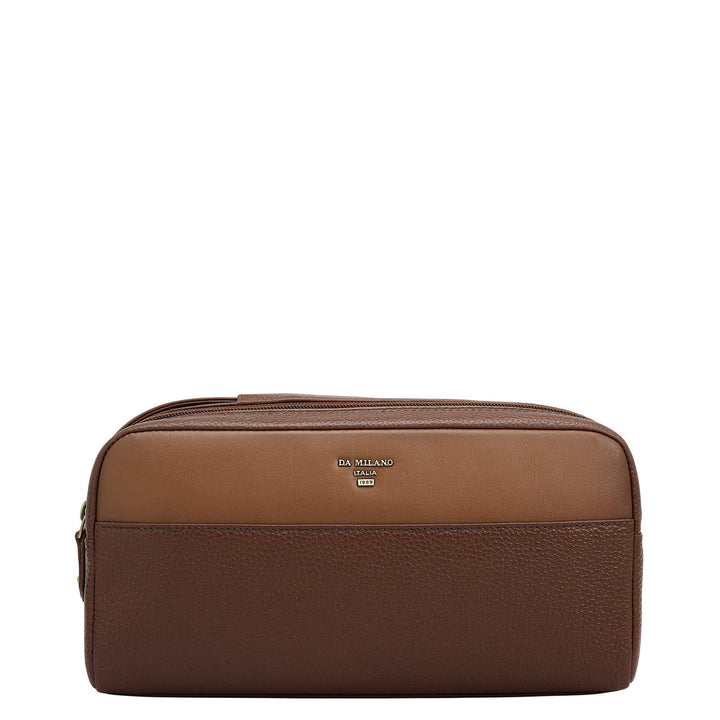 Wax Leather Vanity Pouch - Espresso