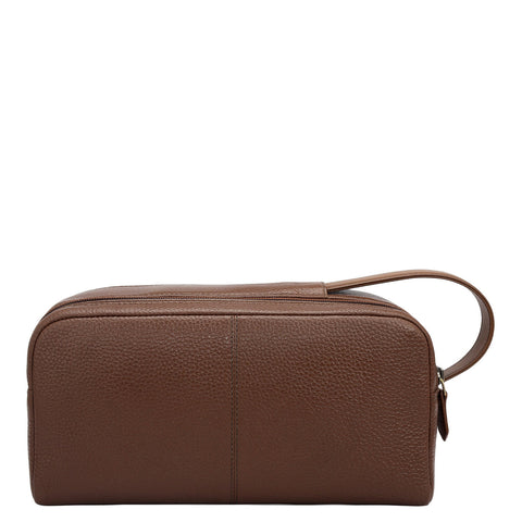 Wax Leather Vanity Pouch - Espresso