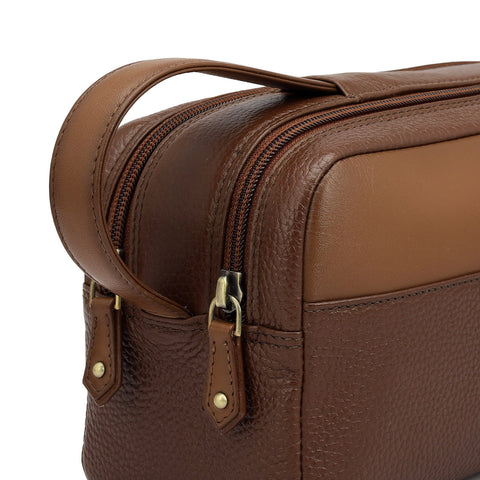 Wax Leather Vanity Pouch - Espresso