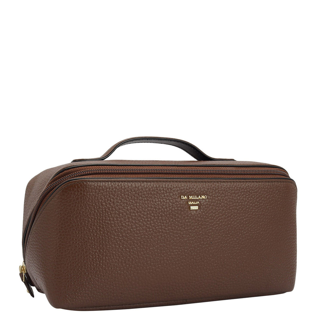 Wax Leather Vanity Pouch - Espresso