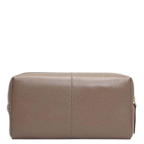 Wax Leather Vanity Pouch - Smoke Grey