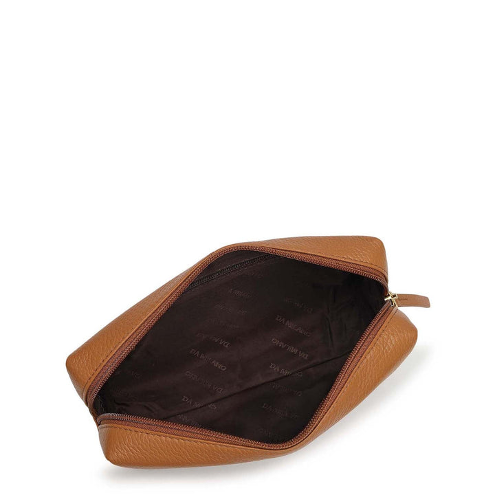 Wax Leather Vanity Pouch - Caramel