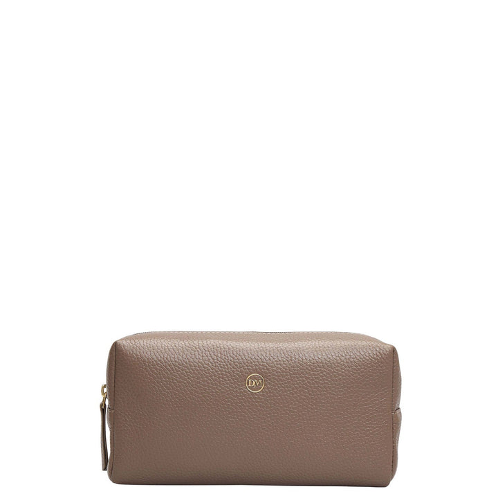 Wax Leather Vanity Pouch - Smoke Grey