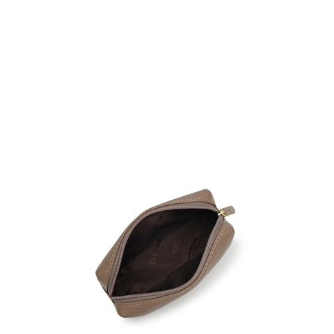 Wax Leather Vanity Pouch - Smoke Grey