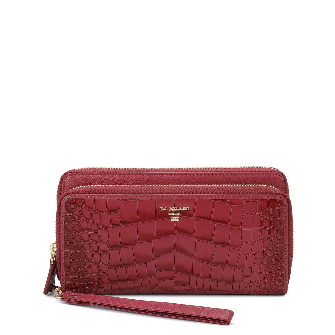 Croco Leather Ladies Wallet - Plumberry