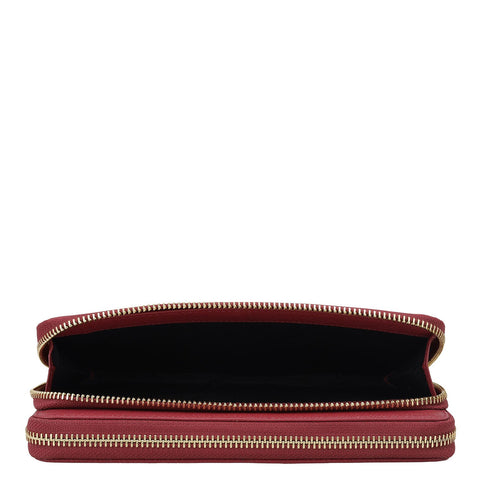 Croco Leather Ladies Wallet - Plumberry