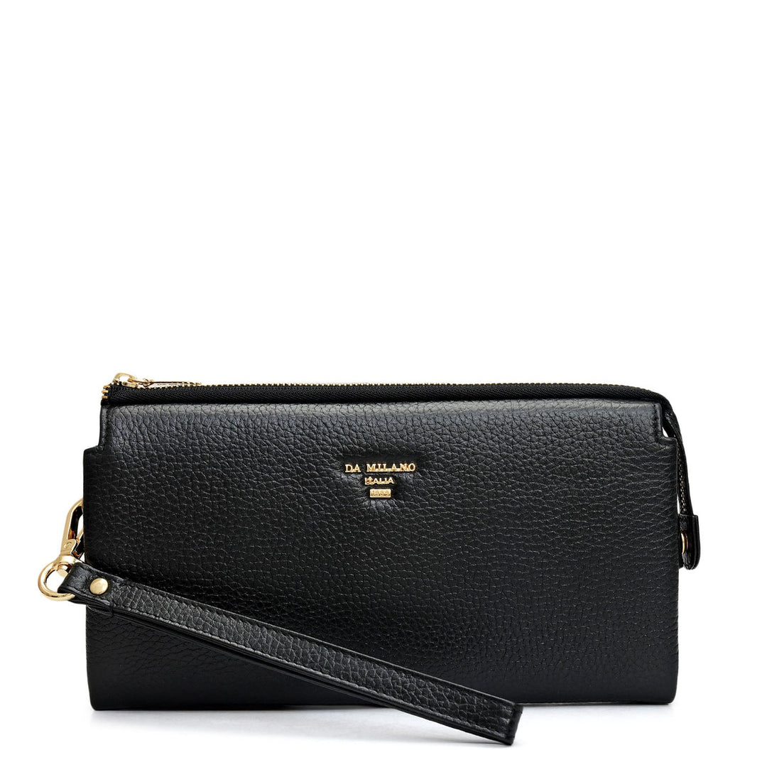 Wax Leather Ladies Wallet - Black