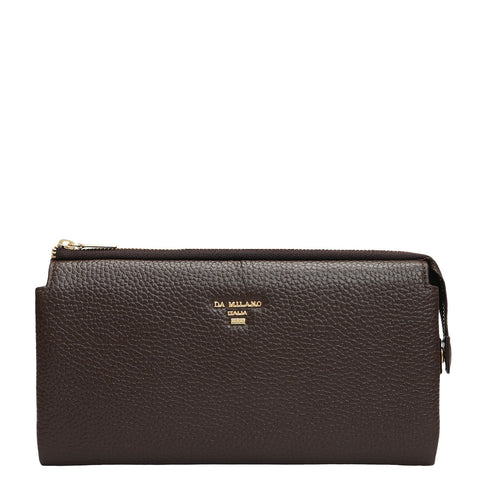 Wax Leather Ladies Wallet - Chocolate