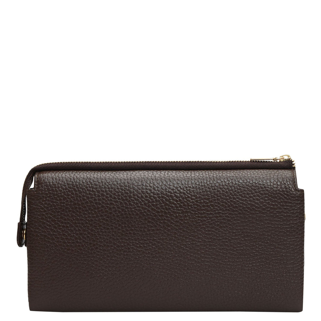 Wax Leather Ladies Wallet - Chocolate