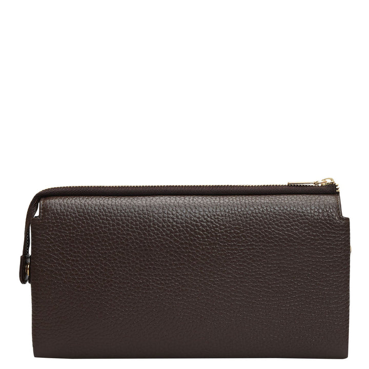 Wax Leather Ladies Wallet - Chocolate