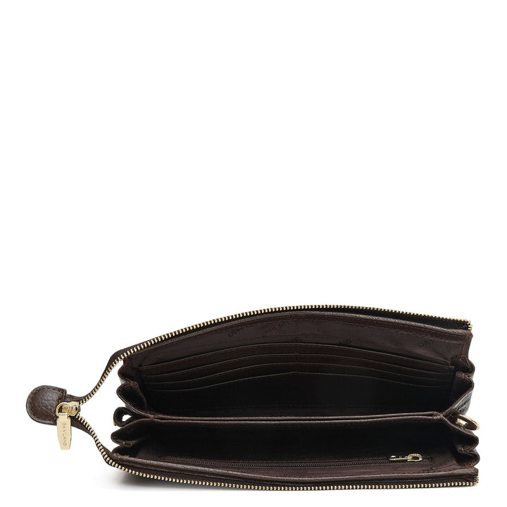 Wax Leather Ladies Wallet - Chocolate