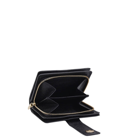 Monogram Leather Ladies Wallet - Black