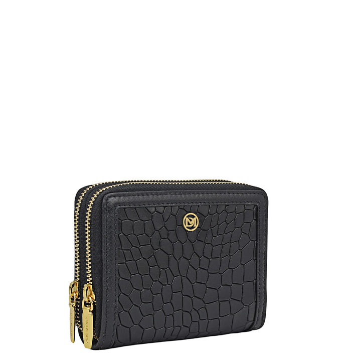 Croco Leather Ladies Wallet - Black