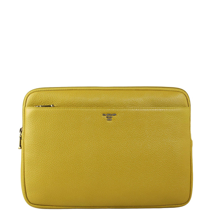 Wax Leather Laptop Sleeve - Green Tea