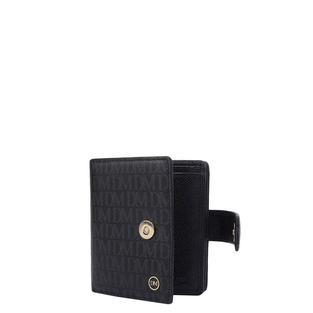 Monogram Leather Ladies Wallet - Black