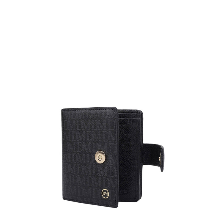 Monogram Leather Ladies Wallet - Black
