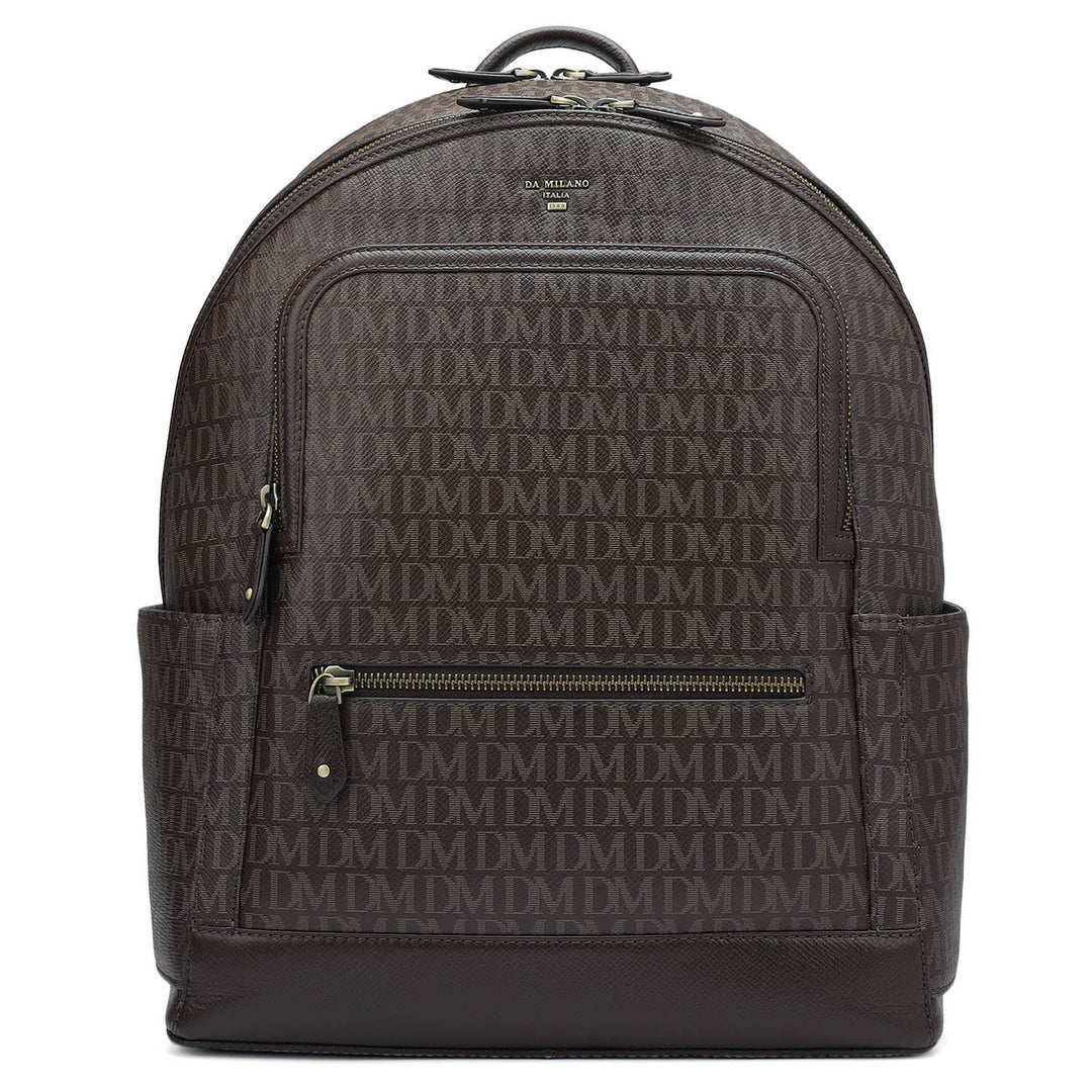 Monogram Franzy Leather Backpack - Chocolate