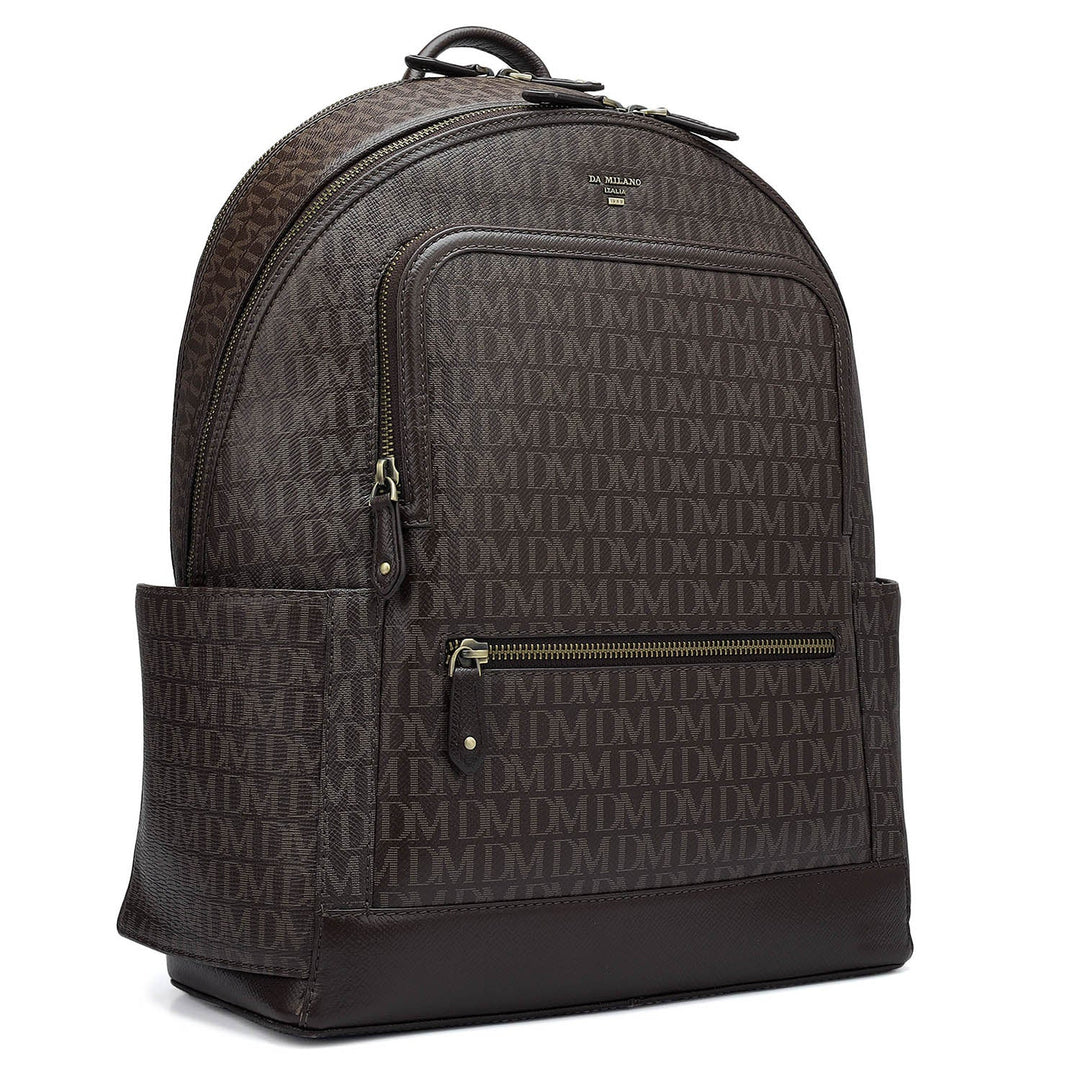 Monogram Franzy Leather Backpack - Chocolate