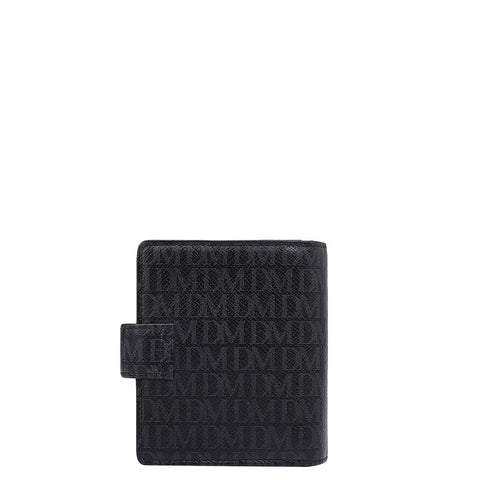 Monogram Leather Ladies Wallet - Black