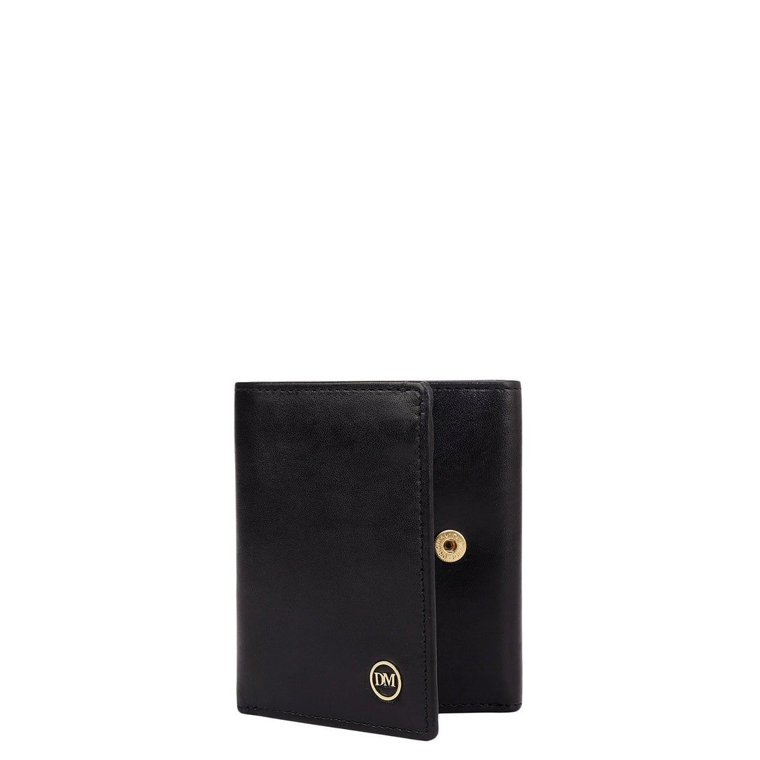 Black Trifold Leather Mens Wallet