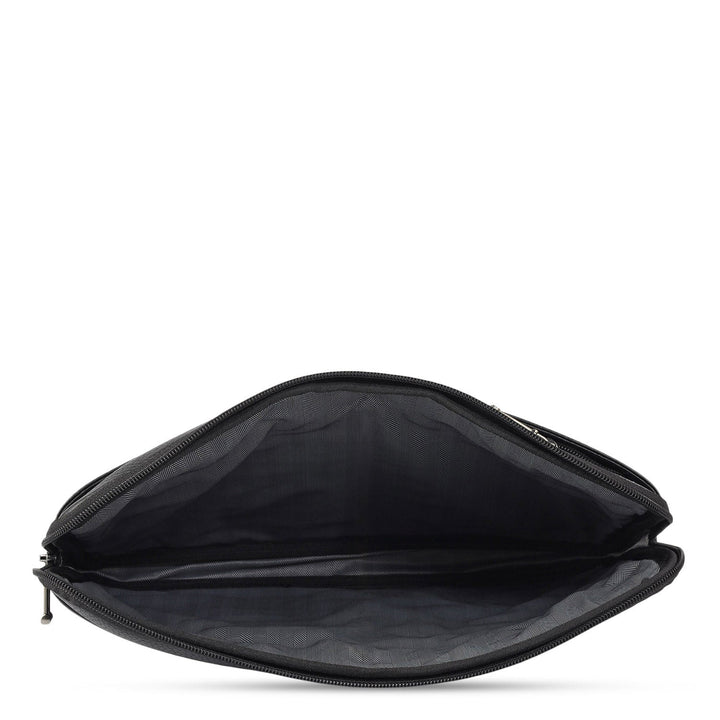 Wax Leather Laptop Sleeve - Black