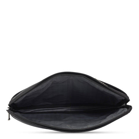 Wax Leather Laptop Sleeve - Black