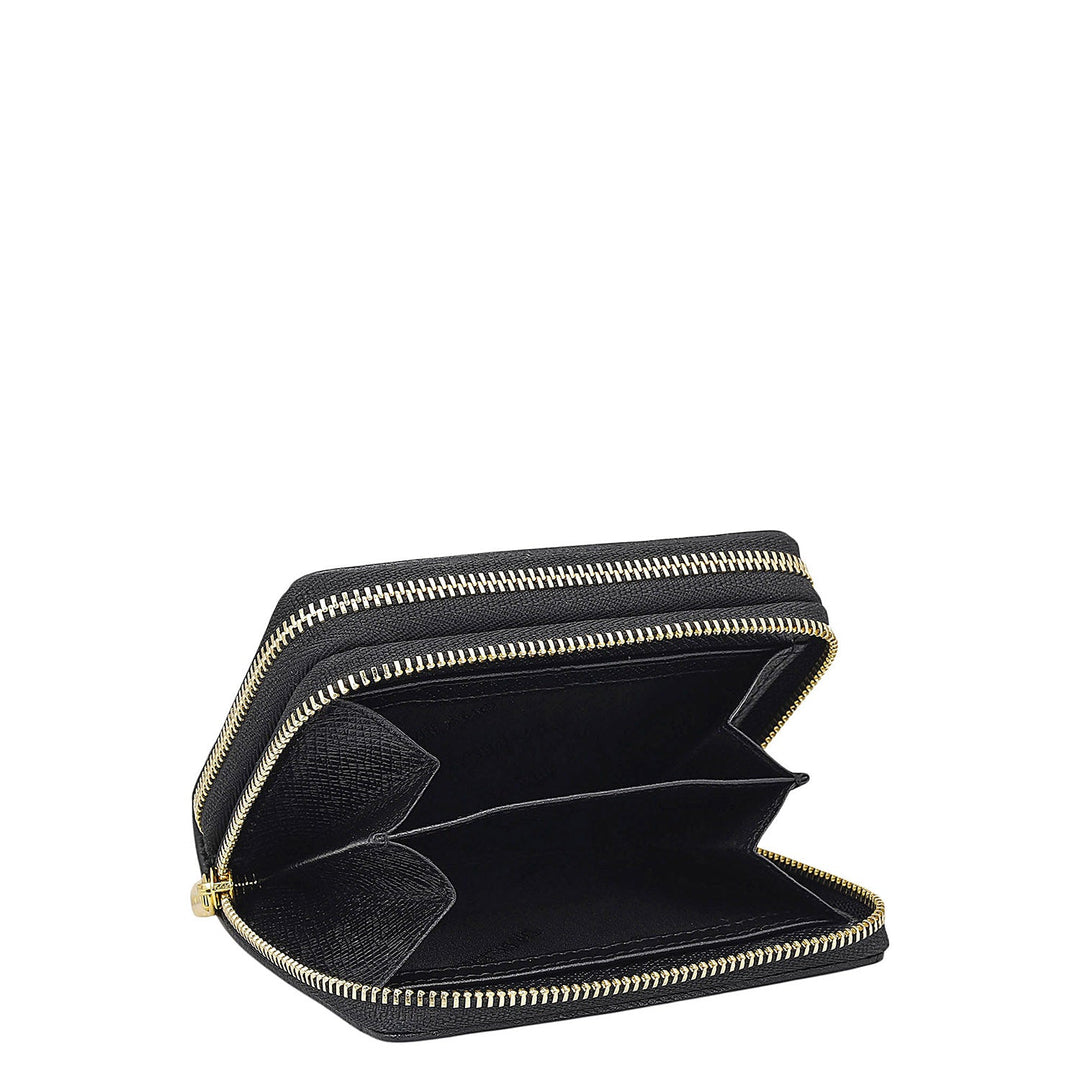 Croco Leather Ladies Wallet - Black