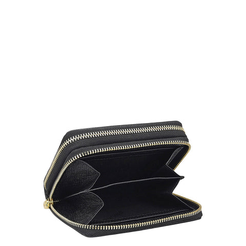 Croco Leather Ladies Wallet - Black