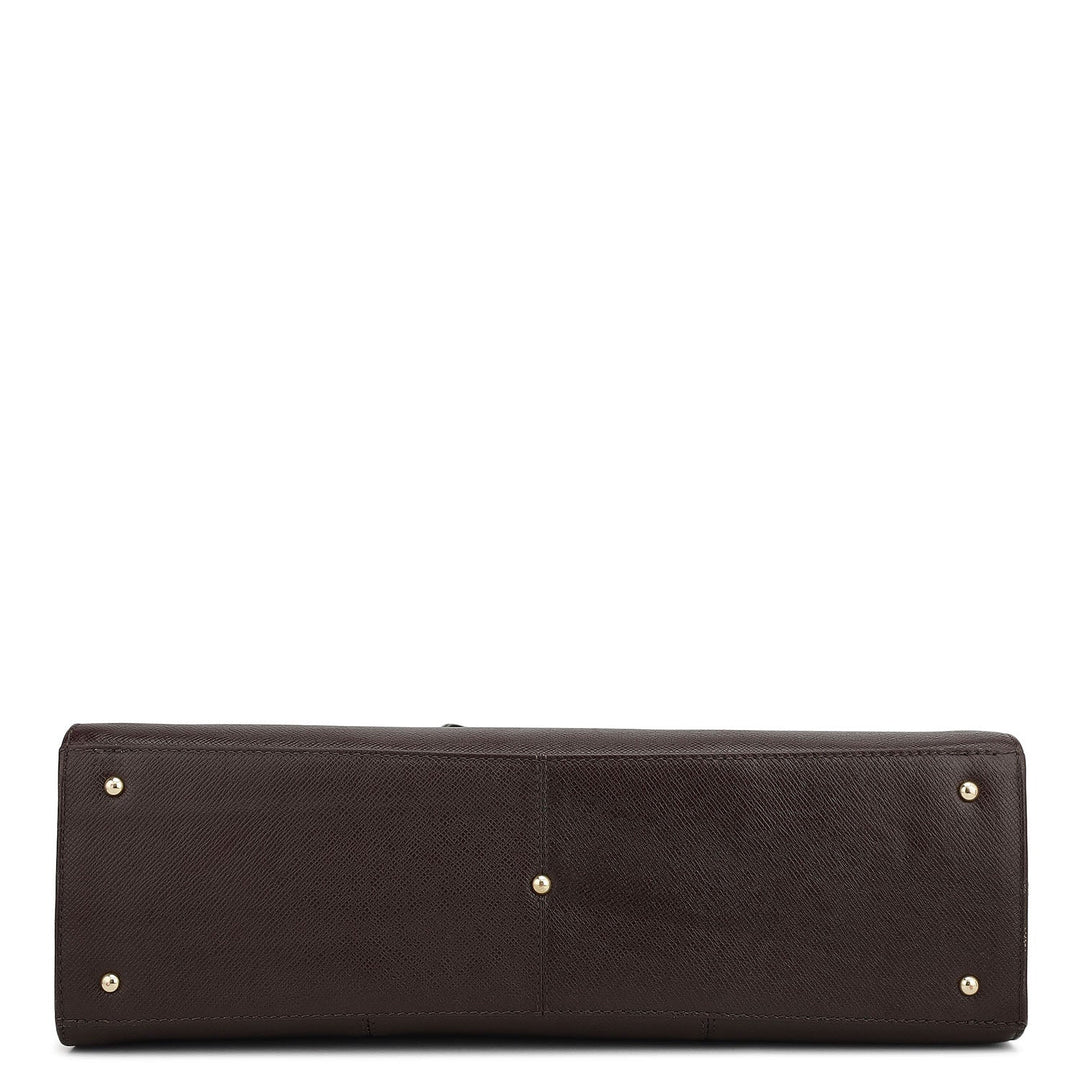 Large Franzy Leather Shoulder Bag - Chocolate