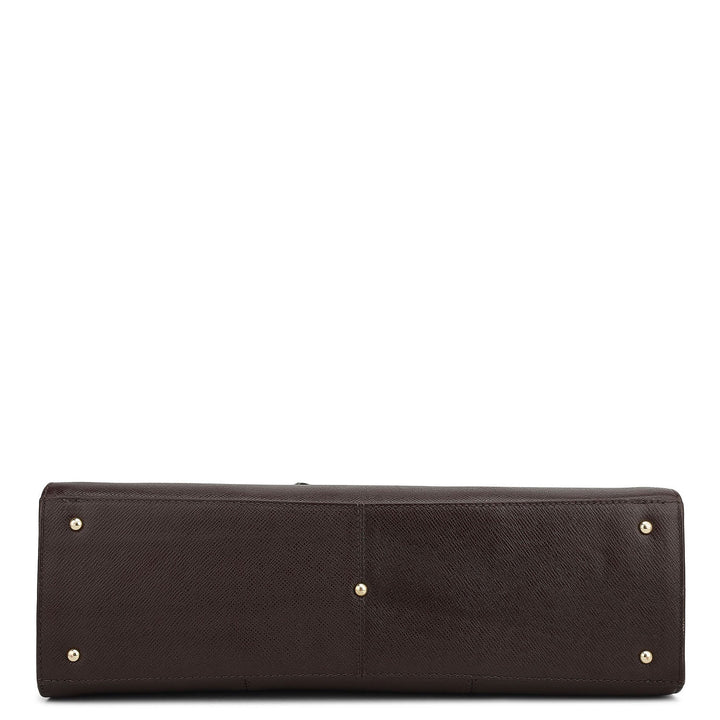Large Franzy Leather Shoulder Bag - Chocolate