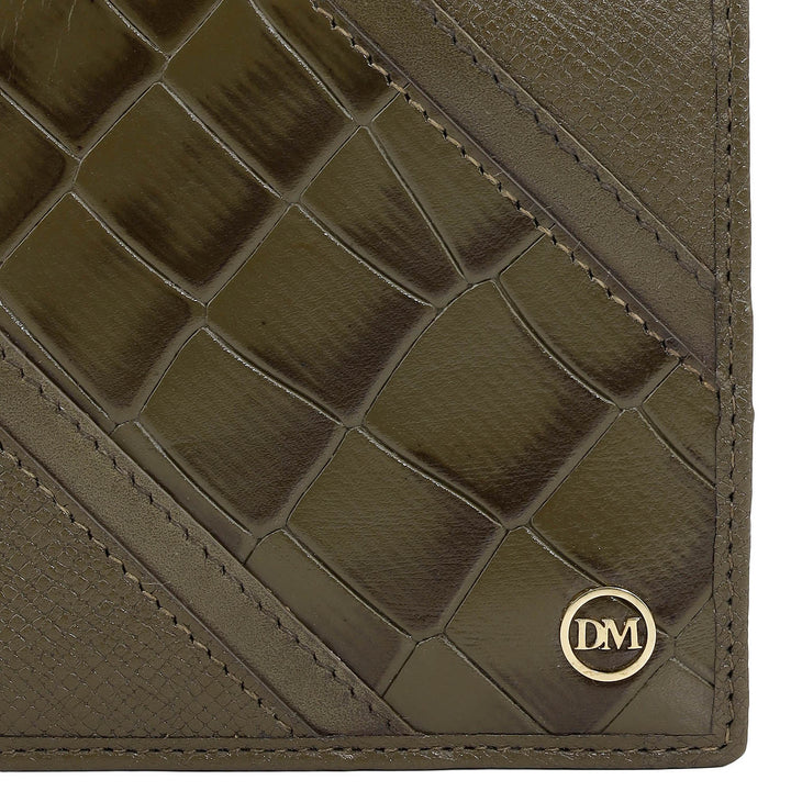 Military Green Bifold Leather Mens Wallet