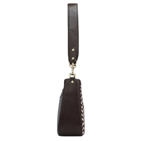 Small Mat Franzy Leather Baguette - Chocolate