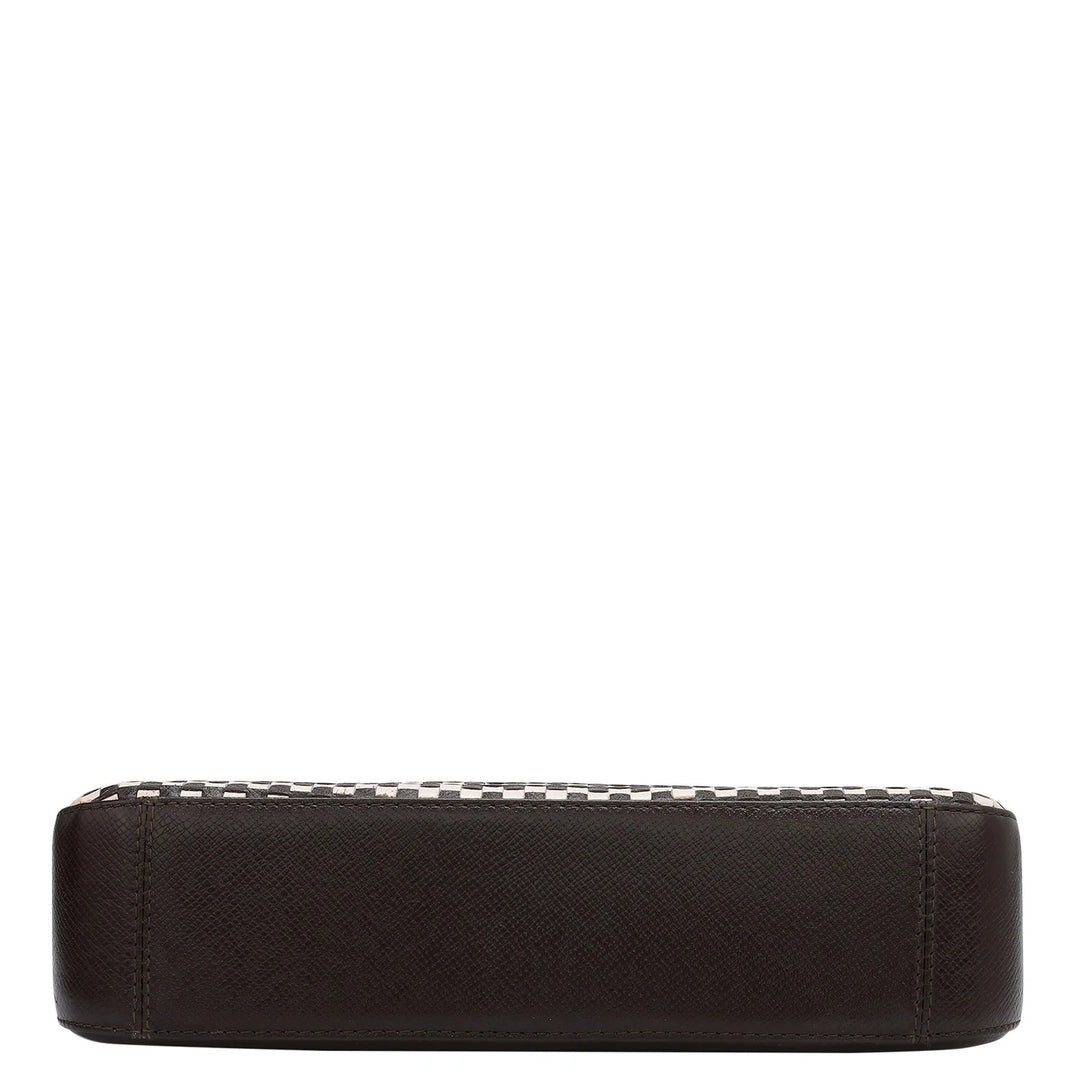 Small Mat Franzy Leather Baguette - Chocolate