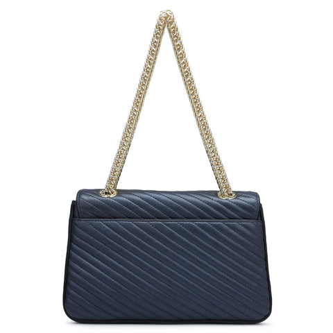 Medium Quilting Leather Shoulder Bag - Mid Night Blue