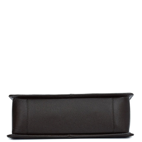 Small Croco Leather Baguette - Black