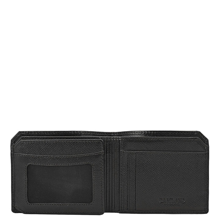 Black Bifold Leather Mens Wallet