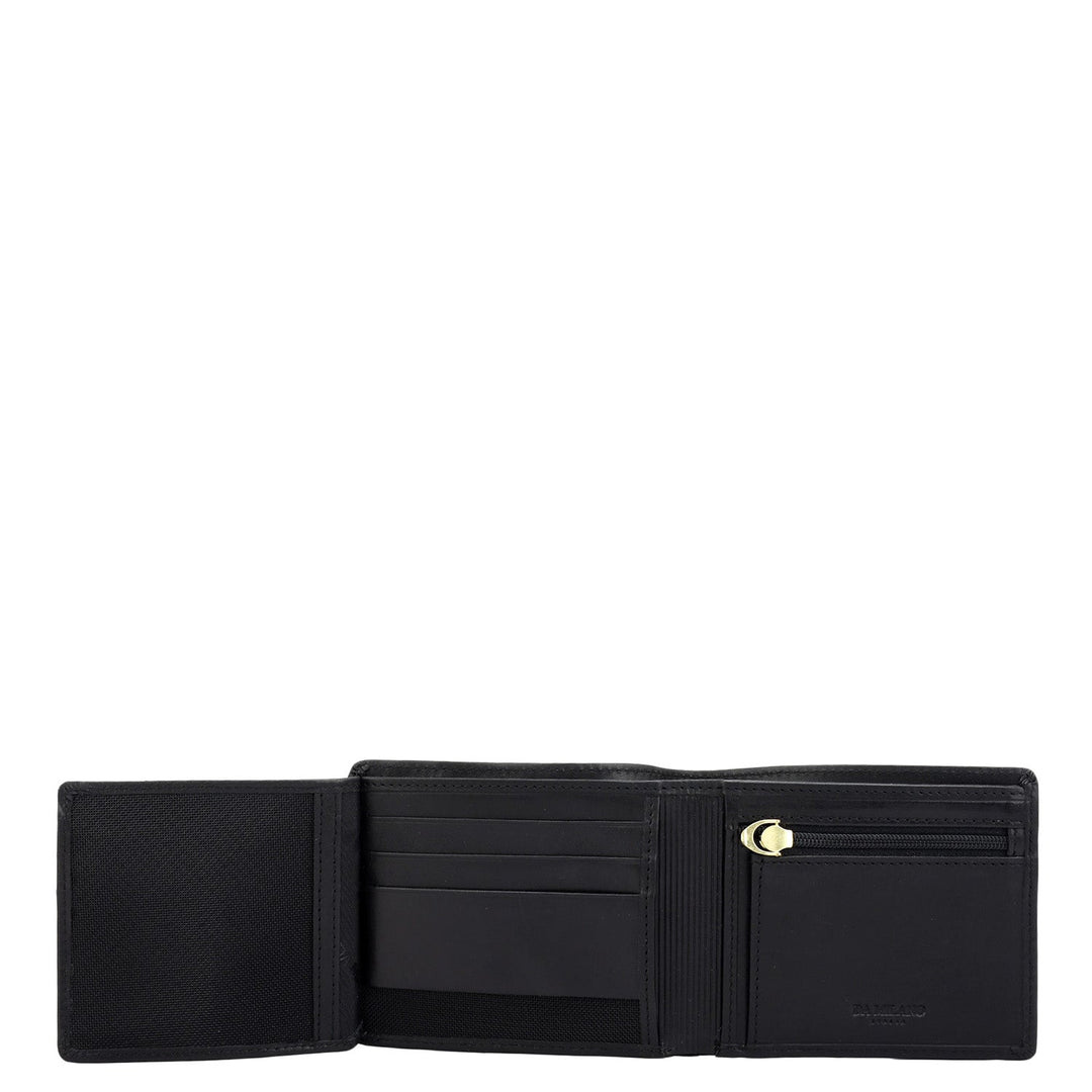 Black Bifold Leather Mens Wallet