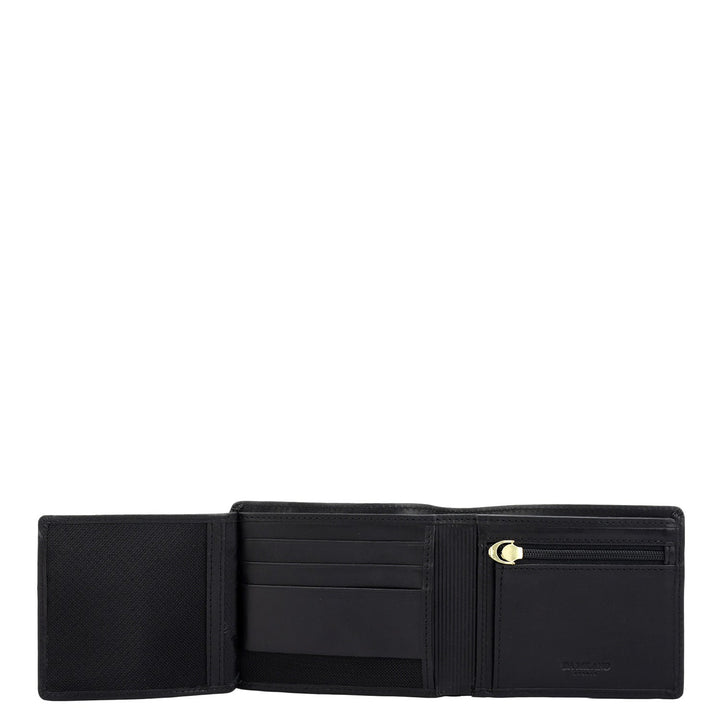 Black Bifold Leather Mens Wallet