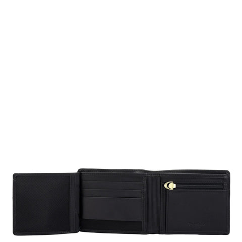 Black Bifold Leather Mens Wallet