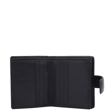 Monogram Leather Ladies Wallet - Black