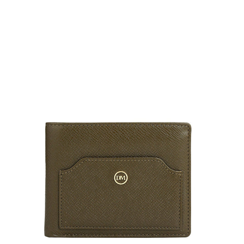 Military Green Bifold Leather Mens Wallet