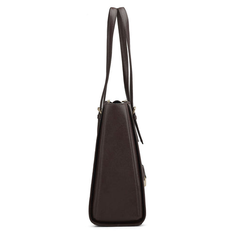 Large Franzy Leather Shoulder Bag - Chocolate