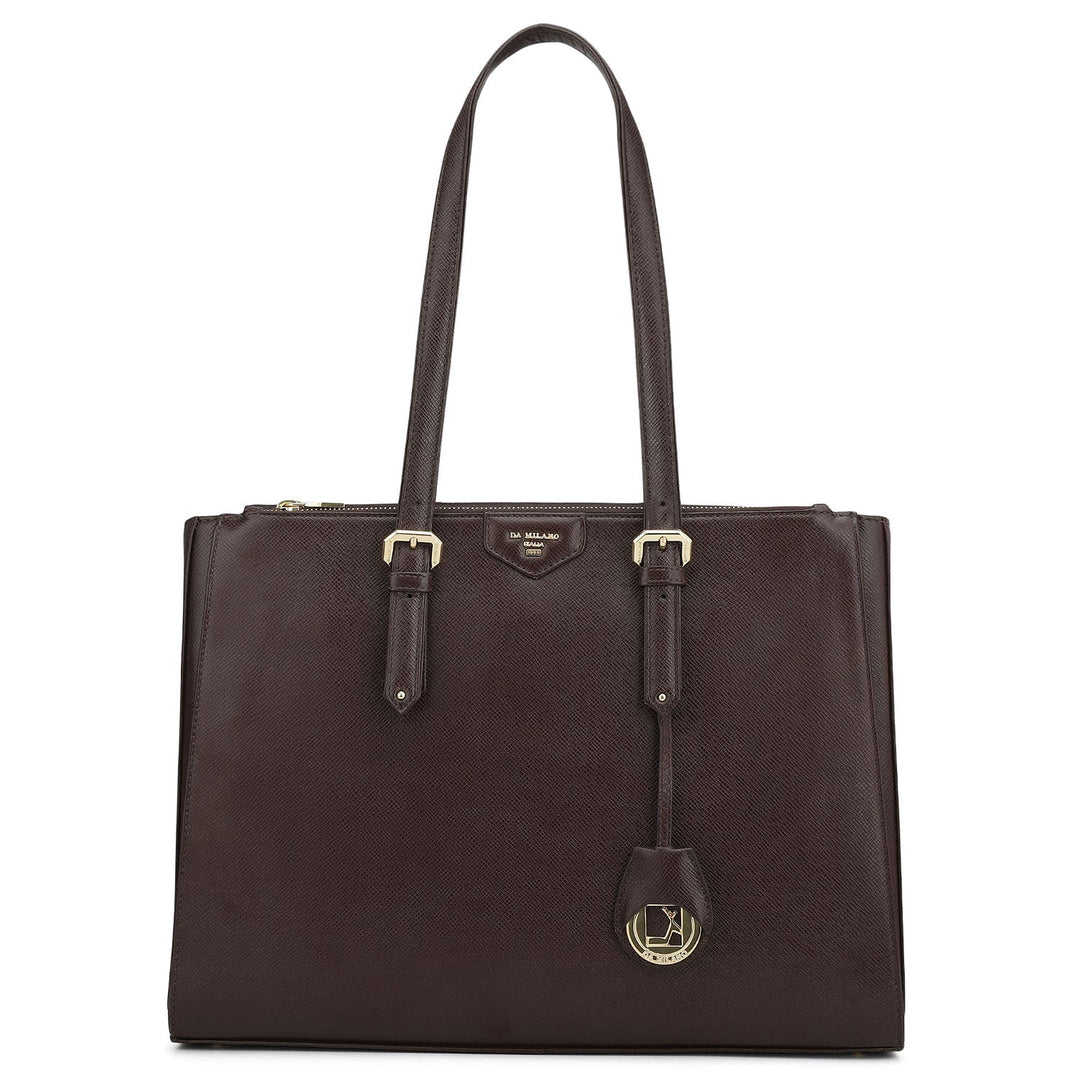 Large Franzy Leather Shoulder Bag - Chocolate