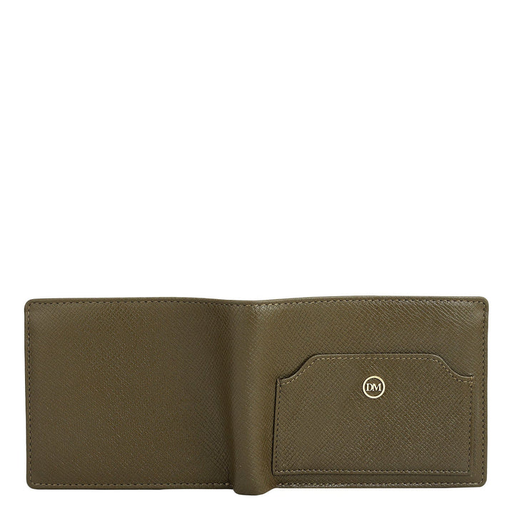 Military Green Bifold Leather Mens Wallet