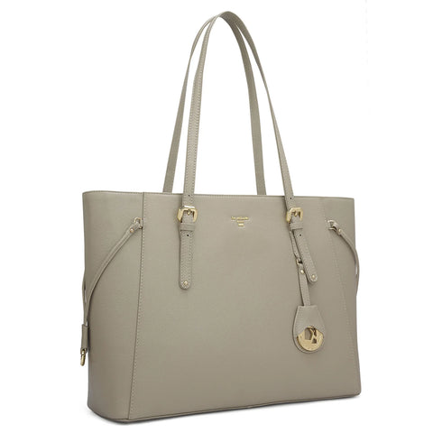 Large Franzy Leather Tote - Chalk