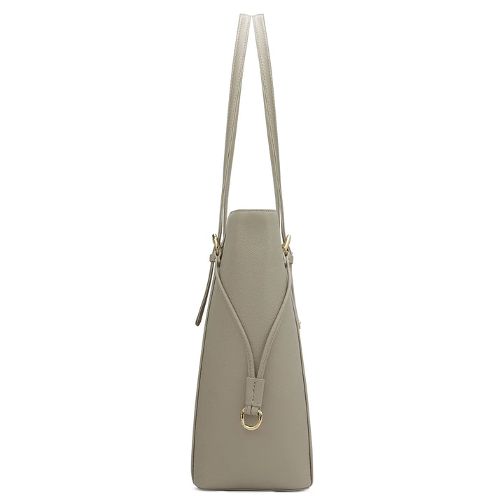 Large Franzy Leather Tote - Chalk