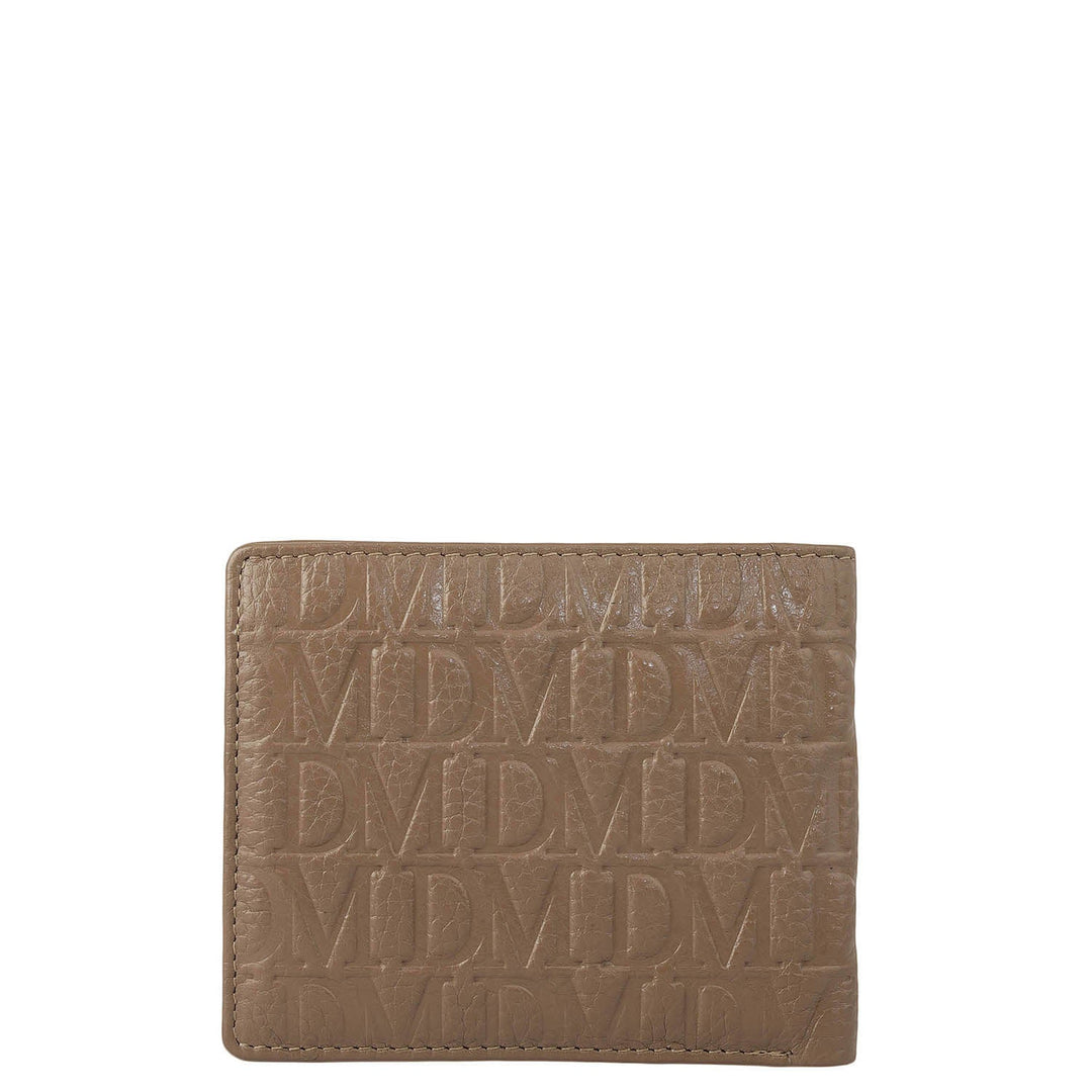 Greyish Taupe Bifold Leather Mens Wallet