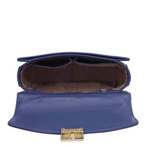 Small Croco Franzy Leather Satchel - Stardust