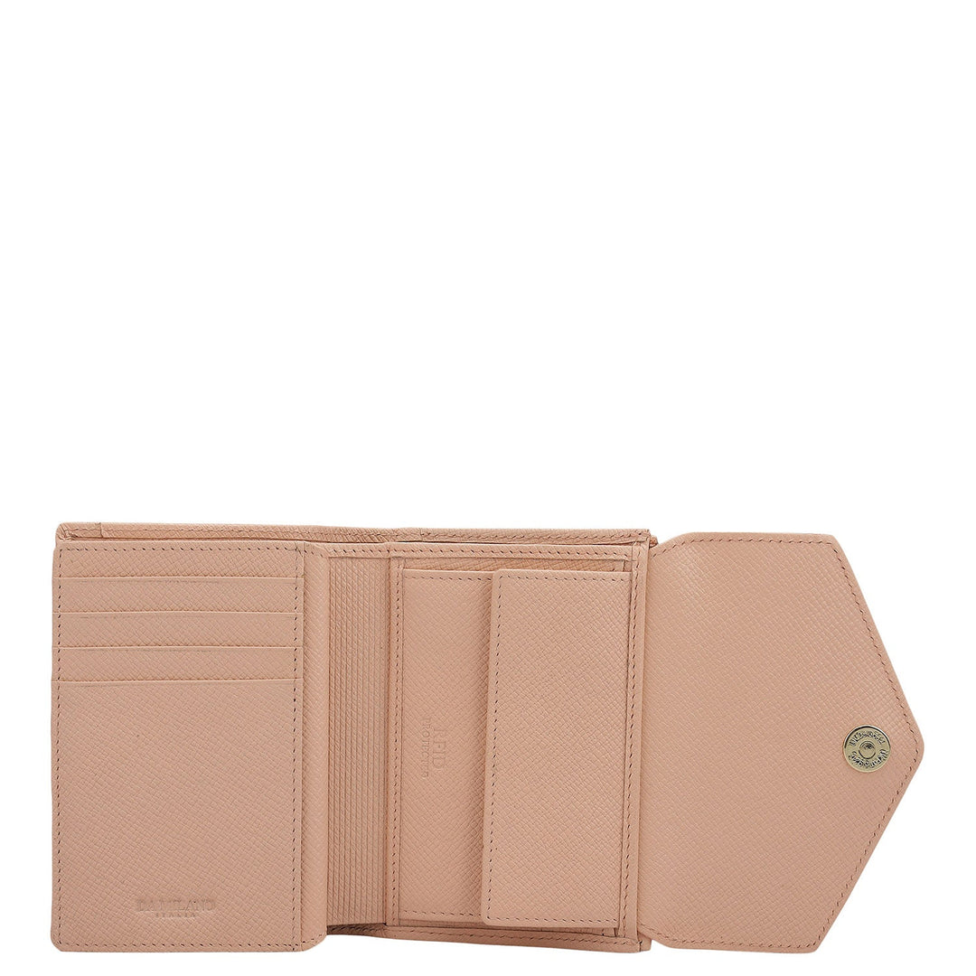 Monogram Leather Ladies Wallet - Peach